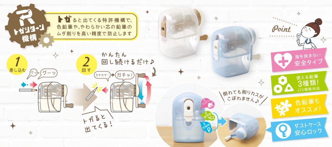 新生活 ソニック トガリターン 鉛筆削り 手動 透明 ad-naturam.fr