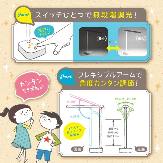 USB接続 LEDライト スリムデザイン スリムLEDデスクライト USB充電式 リビガク | ソニック | 文具