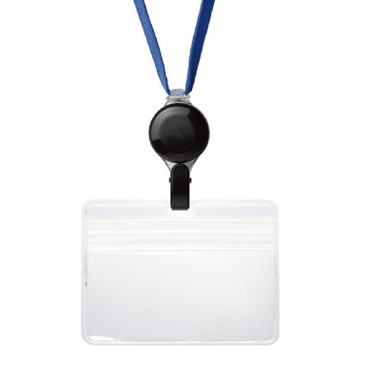 (お得セット×300) ソニック 吊り下げパーツ NF707 | ソニック 名札 リール式吊下げ名札 2枚収納タイプ 青 NF-418