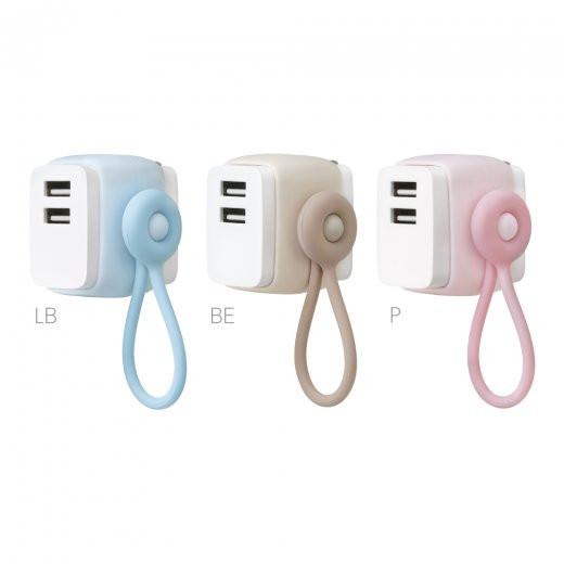 USB充電器 USB−A×2 ケーブルリング付ユートリムエル