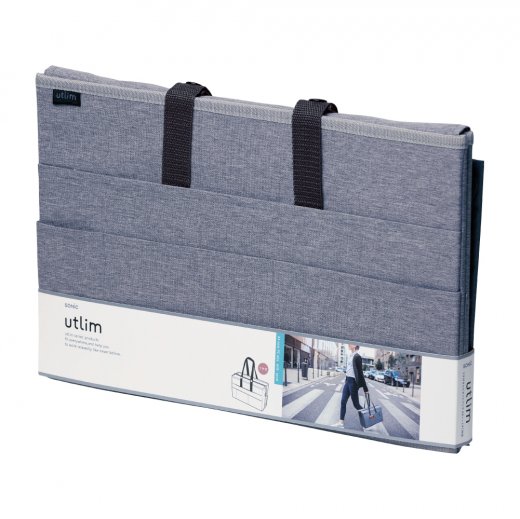 （まとめ） ソニック フタ付キャビネットバッグ A4 ユートリム ネイビー〔×2セット〕